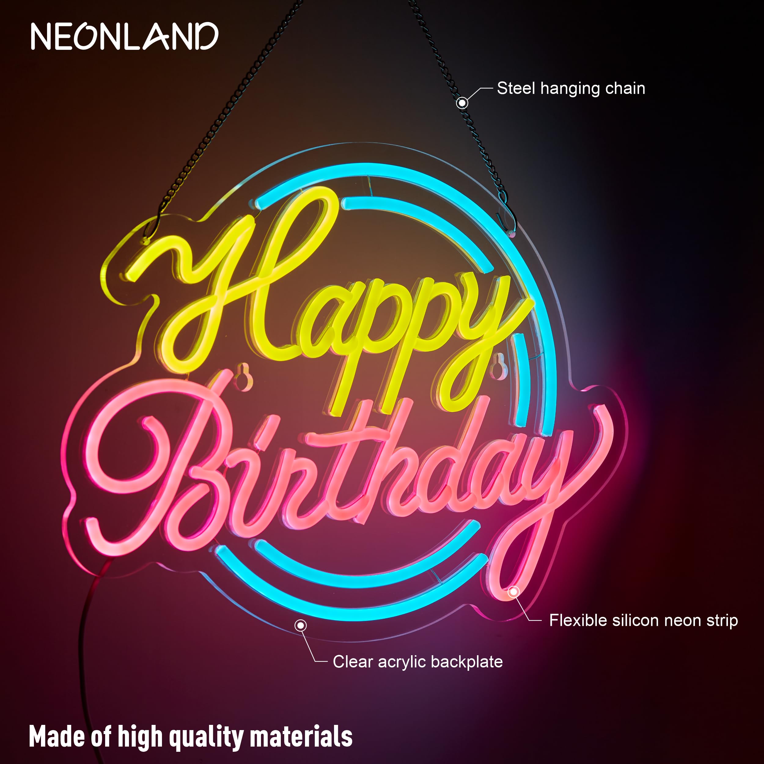 Amazon.co.jp: Happy Birthday ネオンサイン 壁装飾 USB電源 Happy